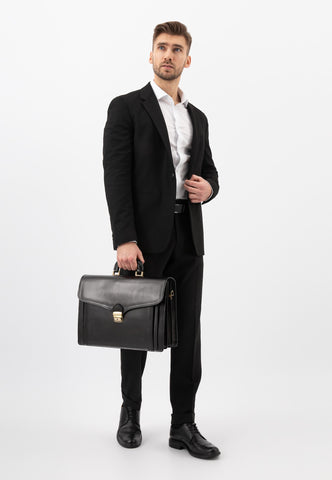 Wojas Black Leather Briefcase | 9001051