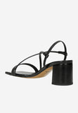Wojas Black Leather Open Toe High Heels | 76127-51