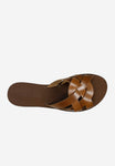 Wojas Light Brown Leather Slide Sandals | 7402553