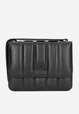 Wojas Black Quilted Leather Crossbody Bag | 80344-51