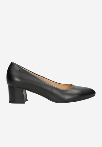 Wojas Black Leather Pumps | 3512151