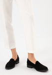 Wojas Black Velour Leather Loafers | 4622261