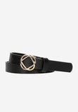 Wojas Women's Black Leather Belt with Original Buckle | 9305851
