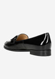 Wojas Black Patent Leather Loafers with Decorative Chain | 4622531