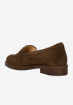 Wojas Brown Velour Leather Loafers | 4622262