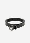 Wojas Women's Black Leather Belt with Rounded Buckle | 9309451