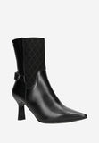 Wojas Black Insulated Leather Quilted Ankle Boots | 5520581