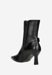 Wojas Black Insulated Leather Quilted Ankle Boots | 5520581