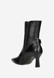 Wojas Black Insulated Leather Quilted Ankle Boots | 5520581