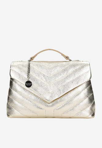 Wojas Golden Quilted Leather Crossbody Bag | 8016958