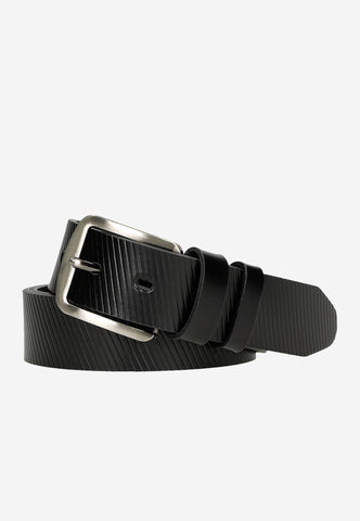 Wojas Black Embossed Leather Belt | 9309951