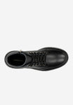 Wojas Black Leather Insulated Ankle Boots with Golden Zipper on The Sole | 6409859
