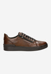 Wojas Dark Brown Leather Sneakers with Decorative Zipper | 1014952