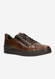 Wojas Dark Brown Leather Sneakers with Decorative Zipper | 1014952