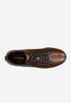 Wojas Dark Brown Leather Sneakers with Decorative Zipper | 1014952