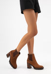 Wojas Brown Velour Leather Ankle Boots | 5515762