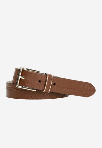 Wojas Women's Brown Leather Embossed Belt | 996652