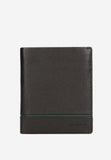 Wojas Brown Leather Wallet with Dark Green Stripe | 9107852