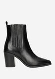 Wojas Black Leather Heeled Ankle Boots | 5523551