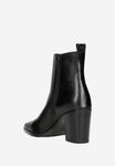 Wojas Black Leather Heeled Ankle Boots | 5523551