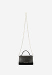 Wojas Black and Gold Leather Crossbody Bag with Chain | 8037568