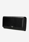 Wojas Black Leather Wallet with Metal Logo | 9107451
