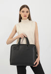 Wojas Black Leather Large Tote Bag | 8034651