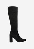 Wojas Black Velour Leather Knee High Boots | 7104181