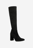 Wojas Black Velour Leather Knee High Boots | 7104181