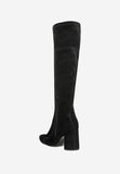 Wojas Black Velour Leather Knee High Boots | 7104181