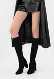 Wojas Black Velour Leather Knee High Boots | 7104181