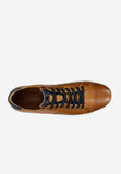 Wojas Men's Brown Leather Sneakers with Dark Blue Additions | 1016752