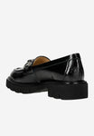 Wojas Black Patent Leather Loafers on a Solid Sole | 4626431