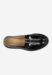 Wojas Black Patent Leather Loafers on a Solid Sole | 4626431