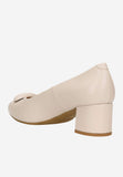 Wojas Beige Leather Heels with Decoration on the Front | 3513054