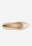 Wojas Beige Leather Heels with Decoration on the Front | 3513054