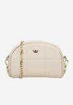 Wojas Beige Leather Crossbody Bag with Golden Strap | 8032154