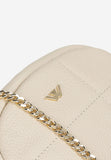 Wojas Beige Leather Crossbody Bag with Golden Strap | 8032154