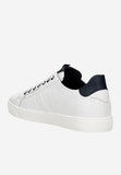 Wojas Men's White Leather Sneakers with Dark Blue Additions | 1016757