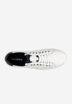 Wojas Men's White Leather Sneakers with Dark Blue Additions | 1016757