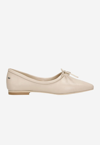 Wojas Beige Leather Ballet Flats | 4630054