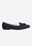 Wojas Dark Blue Velour Leather Loafers with Decorative Tassels | 4500167