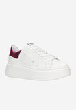 Wojas White Leather Wedges Sneakers with Pink Details | 4628575