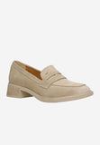 Wojas Beige Velour Leather Loafers | 4629664