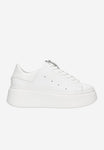 Wojas White Leather Wedges Sneakers | 4628559