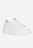 Wojas White Leather Wedges Sneakers | 4628559