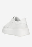 Wojas White Leather Wedges Sneakers | 4628559