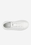 Wojas White Leather Wedges Sneakers | 4628559