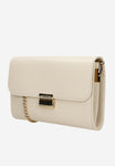 Wojas Light Beige Leather Crossbody Bag with Chain | 8029154