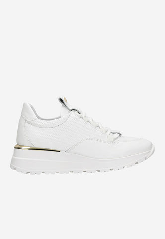 Wojas White Leather Sneakers with Gold Details | 4628959